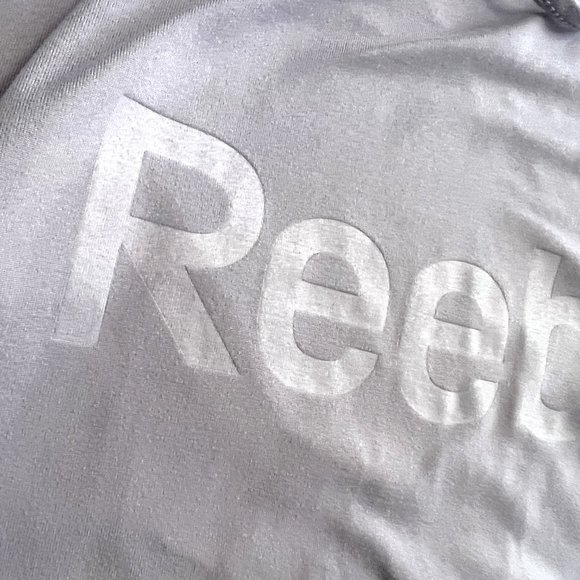 Reebok Logo Limitless Charger Long Sleeved Hoodie, Sea Fog, Size S - Picture 3 of 8